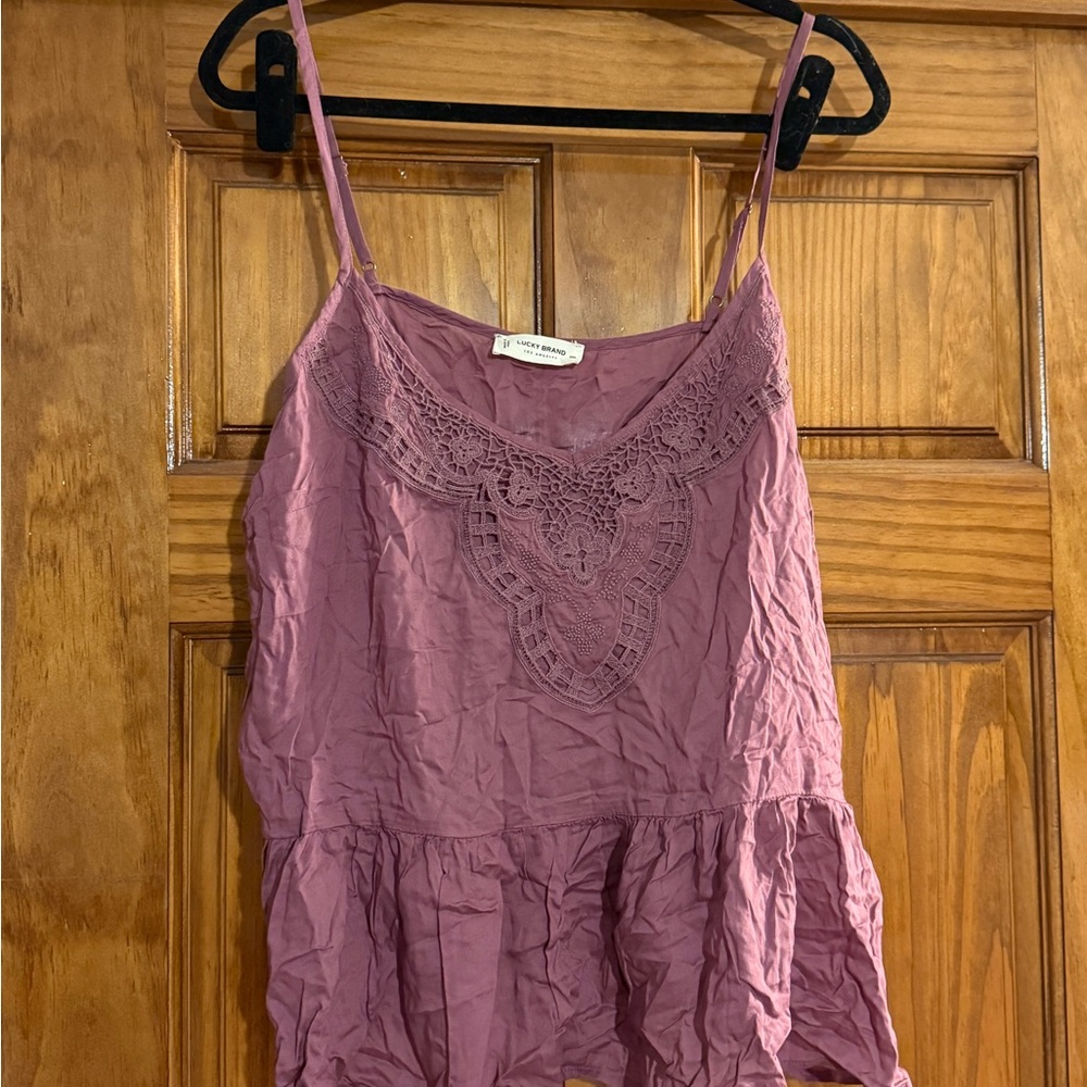 Lucky Brand Mauve Lace Camisole